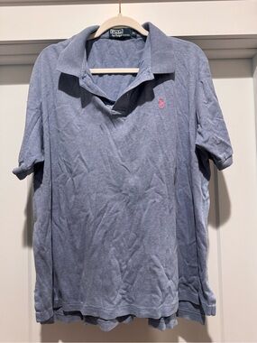 Polo by Ralph Lauren Light Blue Polo with Pink Pony